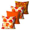 Kit: 4 Capas de Almofada Decorativas Fleur Orange - 45x45